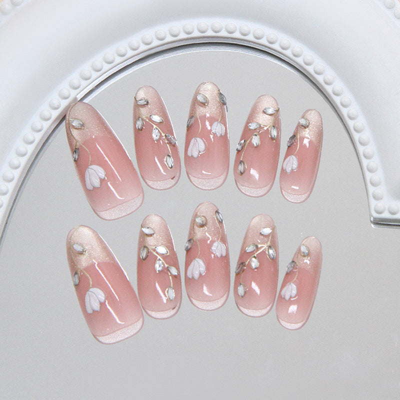 Nail 713 - Enchanted Garden Press-On Nails (30Pcs) - Application Kit Included