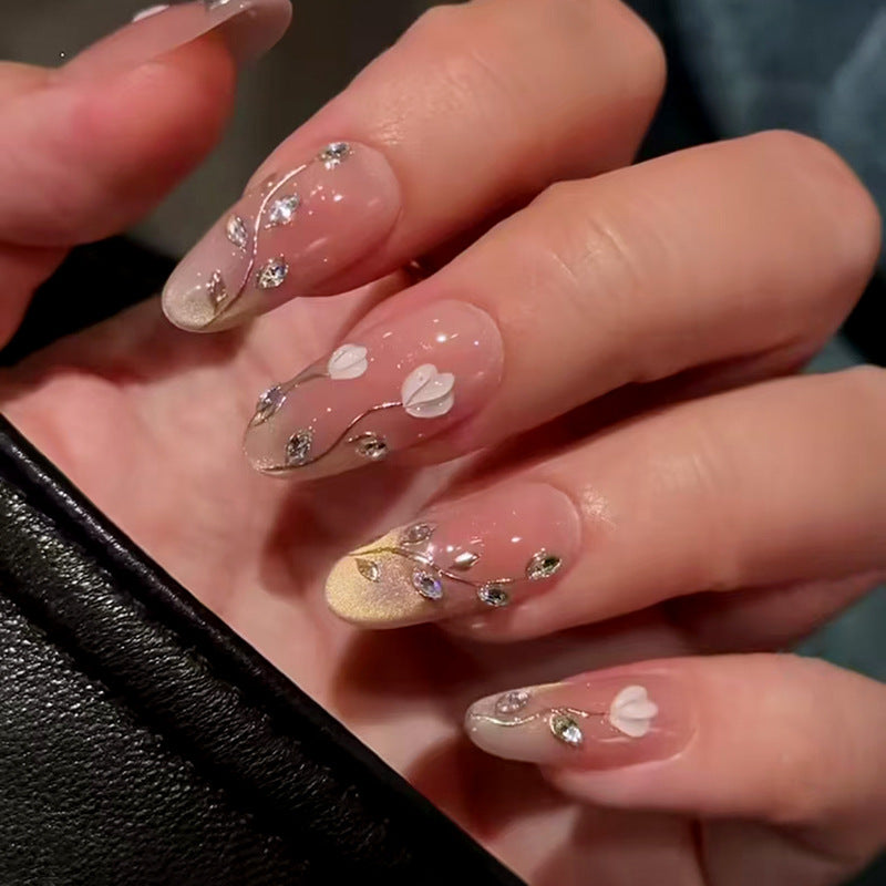 Nail 713 - Enchanted Garden Press-On Nails (30Pcs) - Application Kit Included