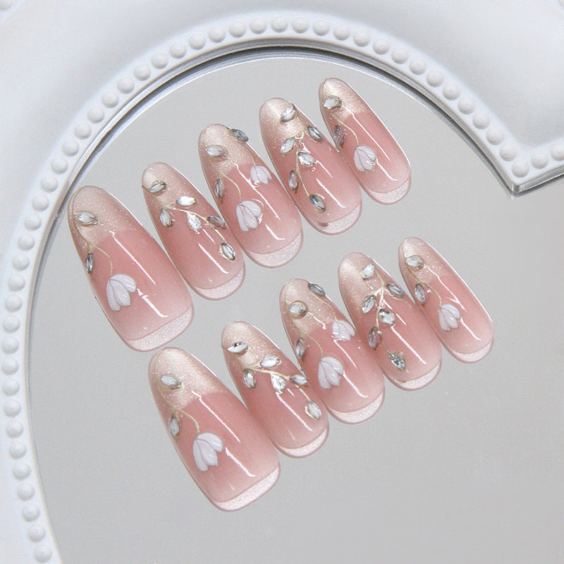 Nail 713 - Enchanted Garden Press-On Nails (30Pcs) - Application Kit Included