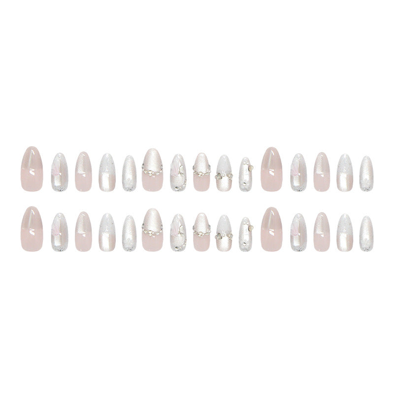 Nail 772 - Peach Blossom Press-On Nails (30Pcs) - Application Kit Included