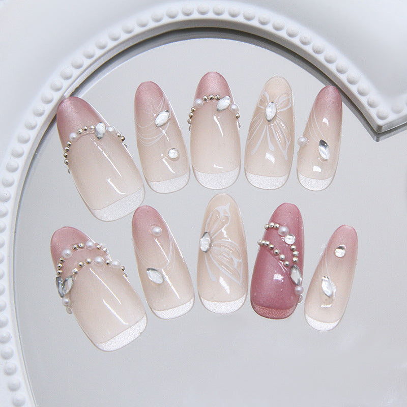 Nail 804 - Luminous Butterfly Press Ons (30Pcs) - Application Kit Included