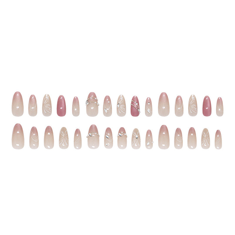 Nail 804 - Luminous Butterfly Press Ons (30Pcs) - Application Kit Included
