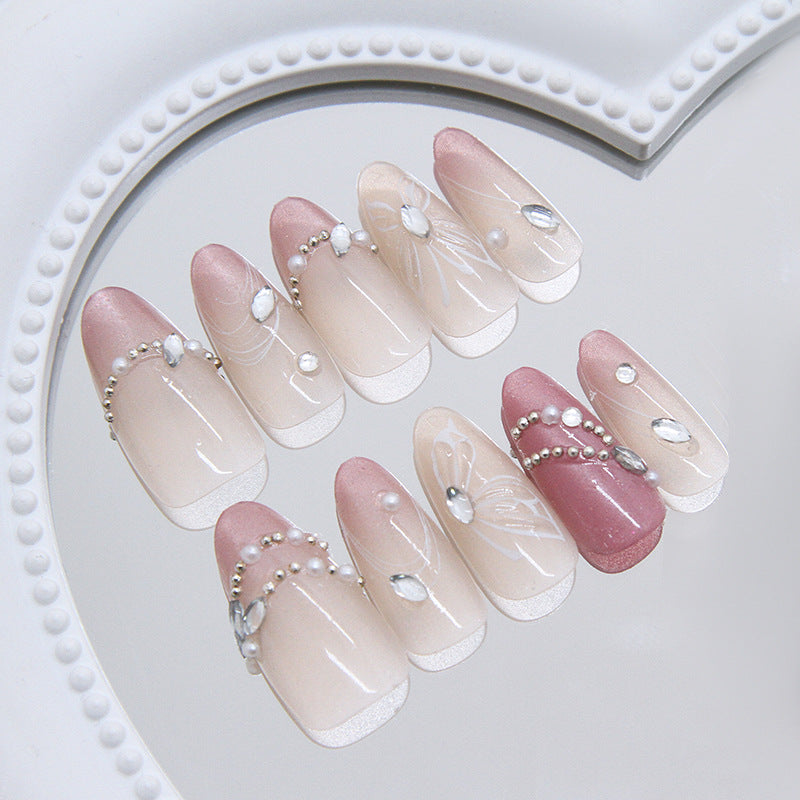 Nail 804 - Luminous Butterfly Press Ons (30Pcs) - Application Kit Included