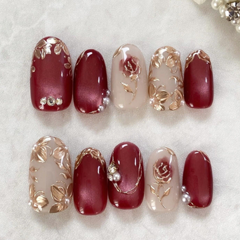 Nail 825 - Gilded Rose Press On Nails (30Pcs) - Application Kit Included