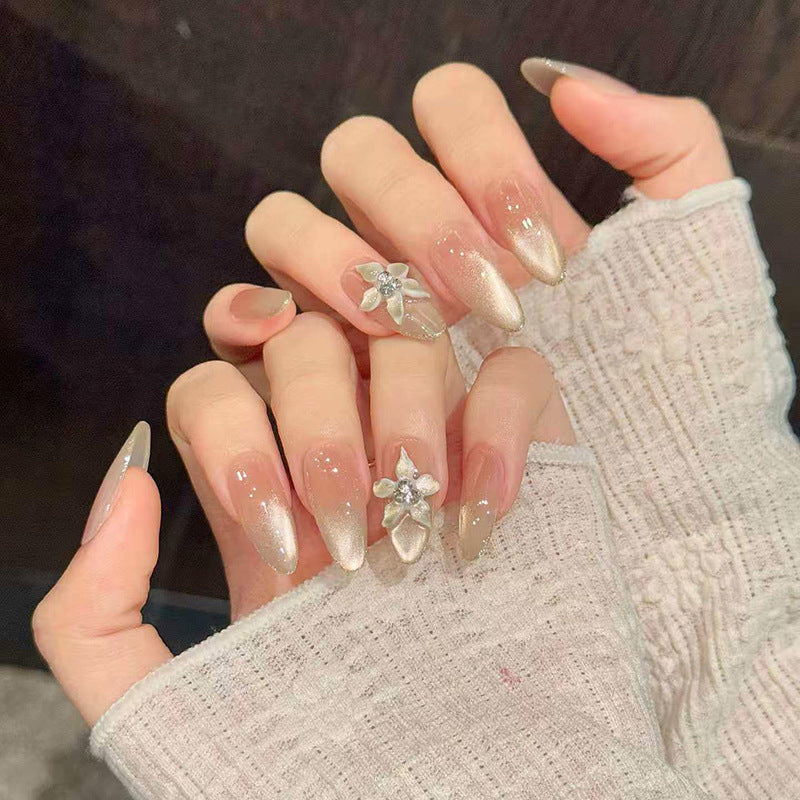 Nail 843 - Jasmine Ice Flower (30Pcs) - Application Kit Included