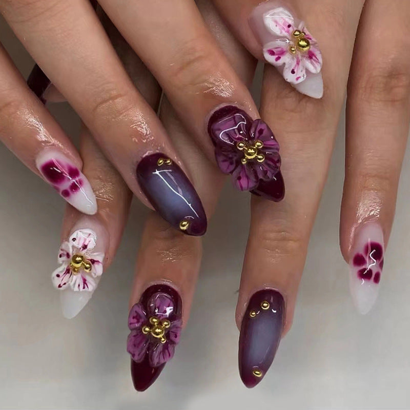 Nail 846 - 3D Peach Blossom (30Pcs) - Application Kit Included