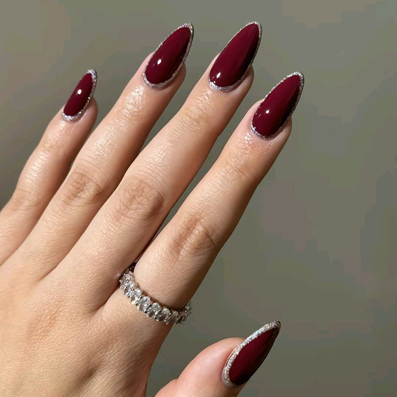 Nail 848 - Red Slightly Tipsy (24Pcs) - Application Kit Included