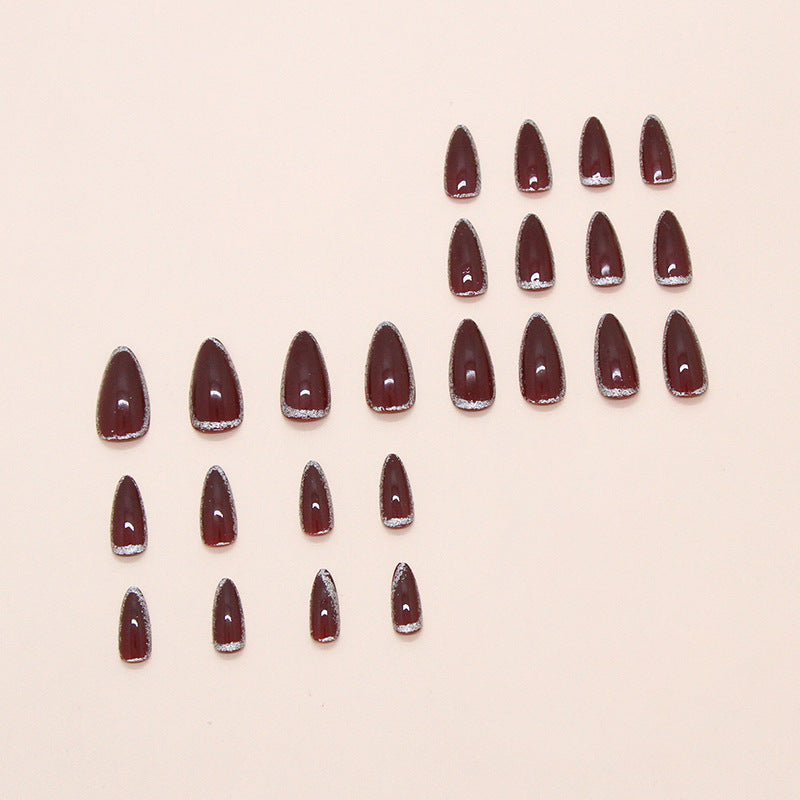 Nail 848 - Red Slightly Tipsy (24Pcs) - Application Kit Included