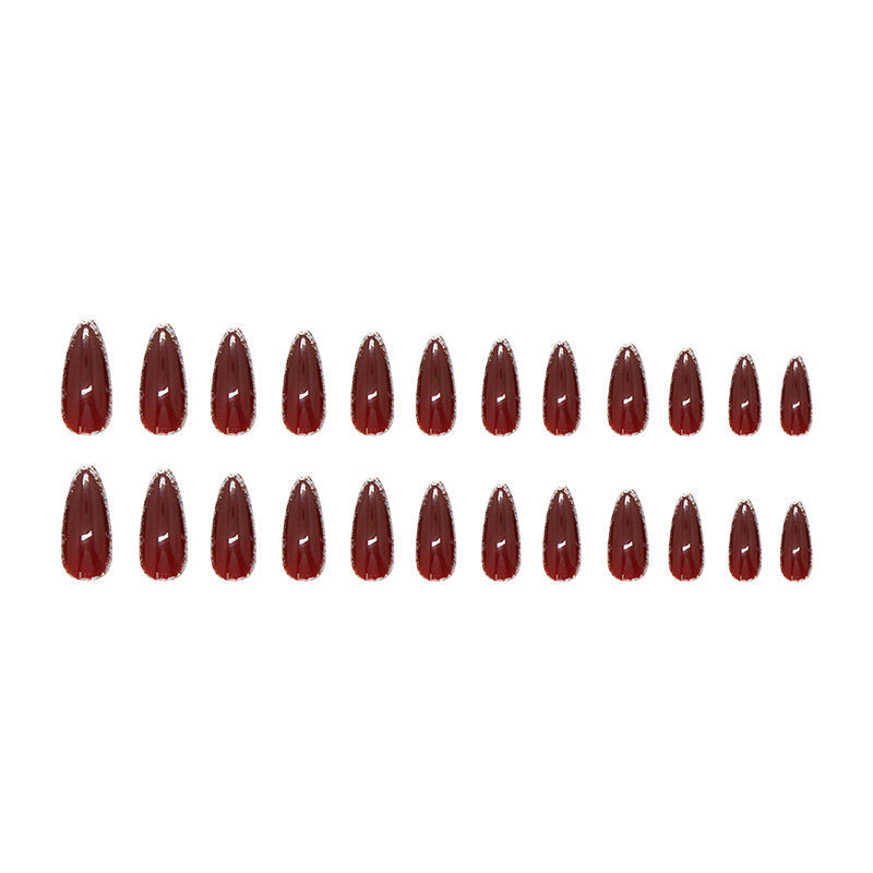 Nail 848 - Red Slightly Tipsy (24Pcs) - Application Kit Included