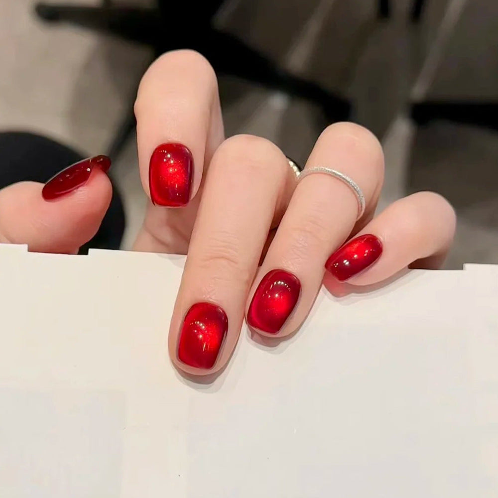 Nail 850 - Wine-Stained Gemstone (24Pcs) - Application Kit Included