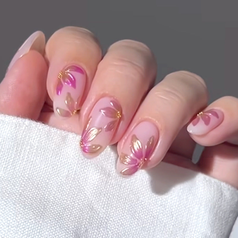 Nail 896 - 3D Floral Pattern (24Pcs) - Application Kit Included