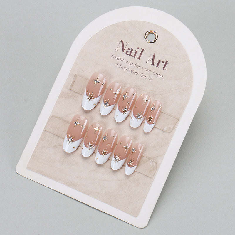 Nail 897 -  French White Edged (30Pcs) - Application Kit Included