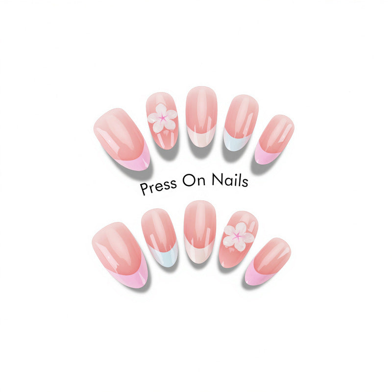 Nail 899 - Dreamy Almond French (30Pcs) - Application Kit Included