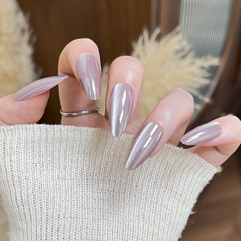Nail 901 -Cat's Eye Purple Cloud (24Pcs) - Application Kit Included