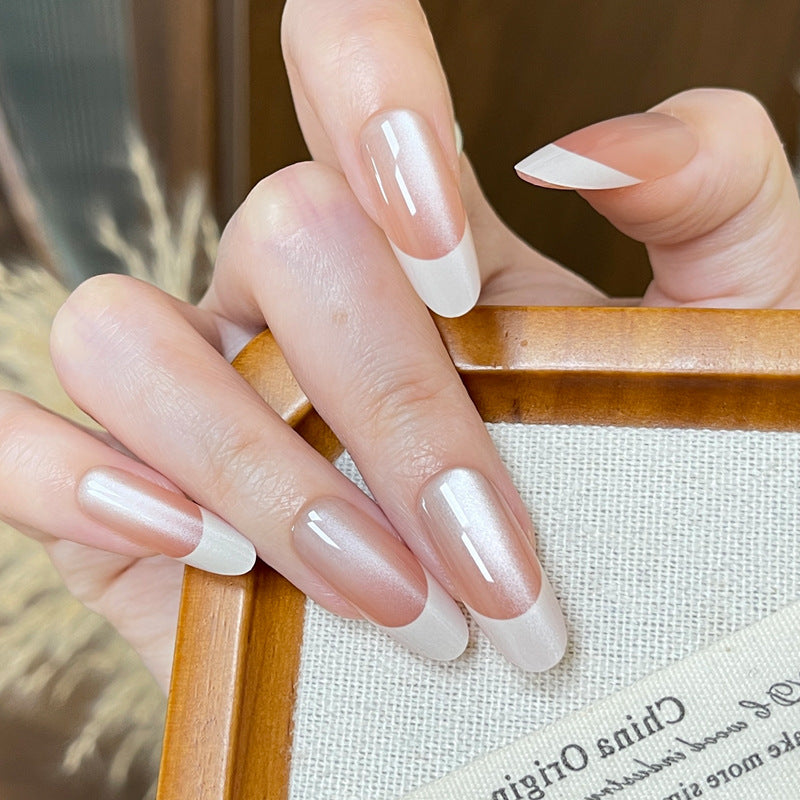 Nail 904 - Gentle French Nude Pink (30Pcs) - Application Kit Included