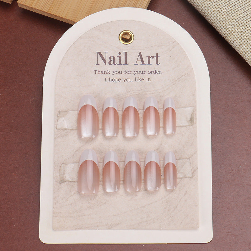 Nail 904 - Gentle French Nude Pink (30Pcs) - Application Kit Included