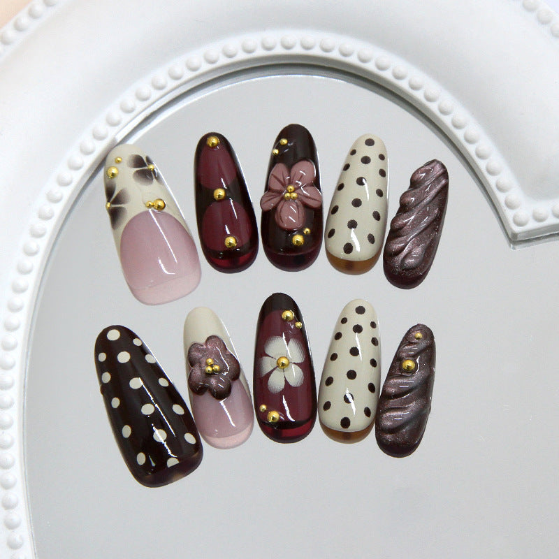 Nail 907 - French Flower Elegant (30Pcs) - Application Kit Included