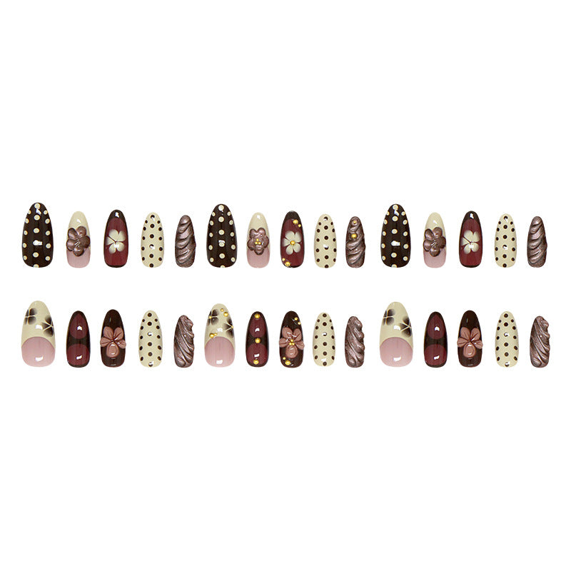 Nail 907 - French Flower Elegant (30Pcs) - Application Kit Included