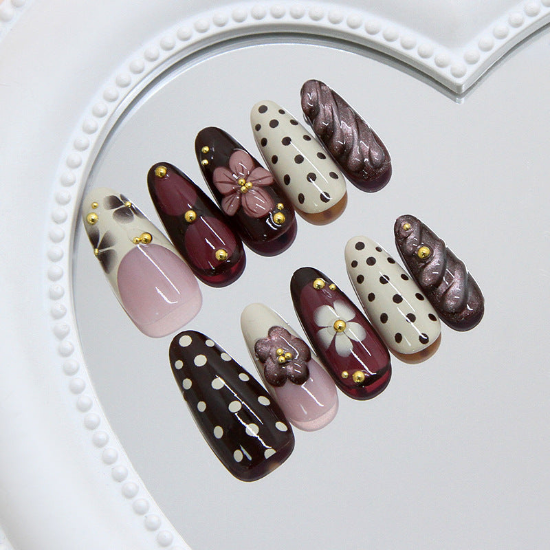 Nail 907 - French Flower Elegant (30Pcs) - Application Kit Included