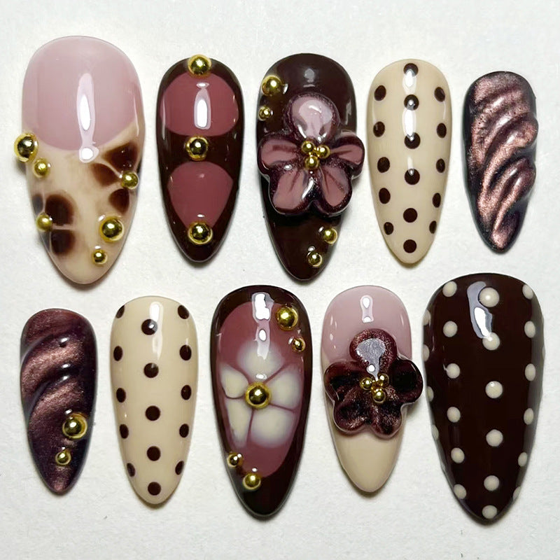 Nail 907 - French Flower Elegant (30Pcs) - Application Kit Included