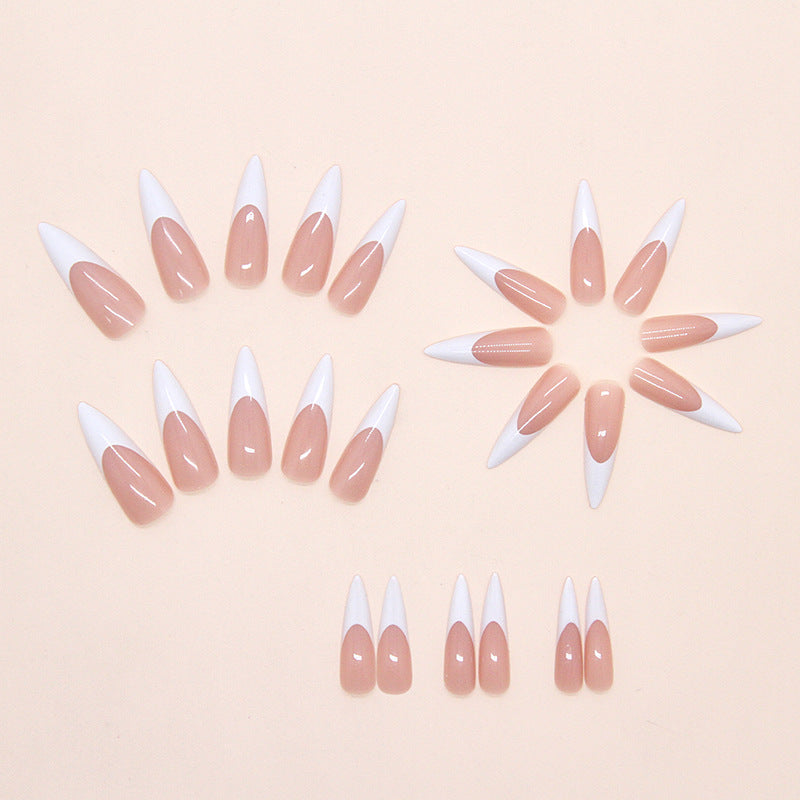Nail 909 - French Sweet and Versatile (24Pcs) - Application Kit Included