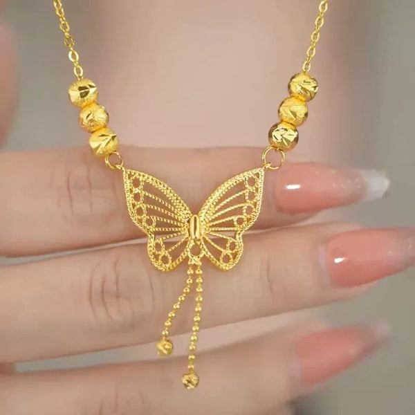 Elegant Gold Butterfly Titanium Steel Necklace