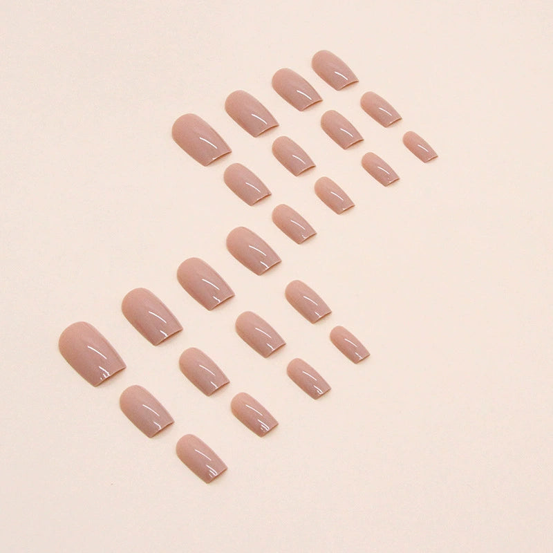 Naked Square Nails Fake Nails  - 24Pcs