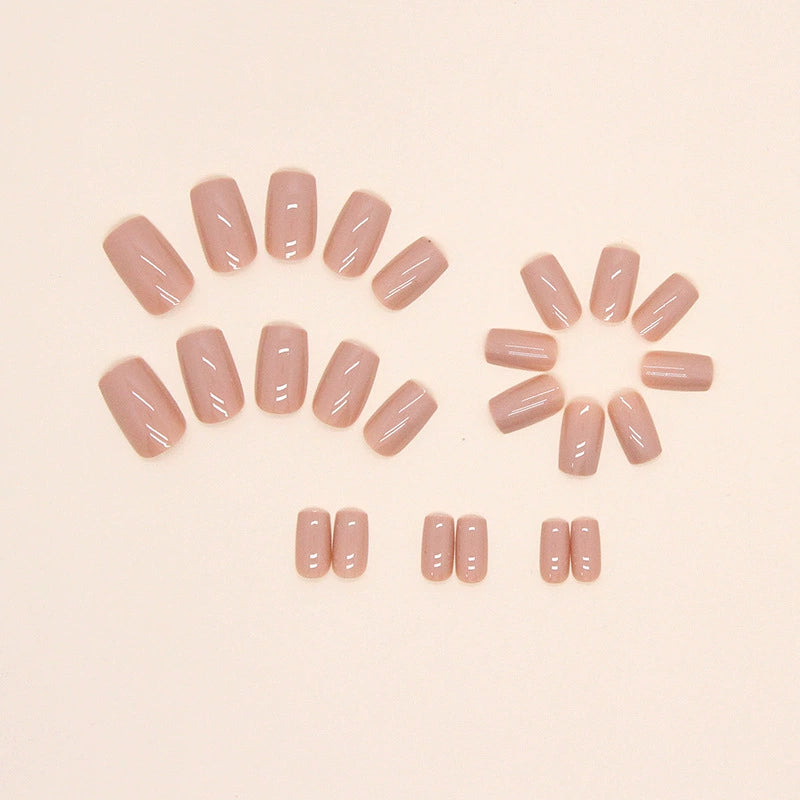 Naked Square Nails Fake Nails  - 24Pcs