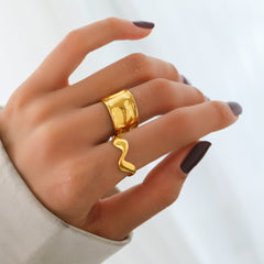 SRNG-27 - Irregular Stainless Steel Ring - Adjustable