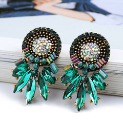 Rhinestone Floral Alloy Earrings