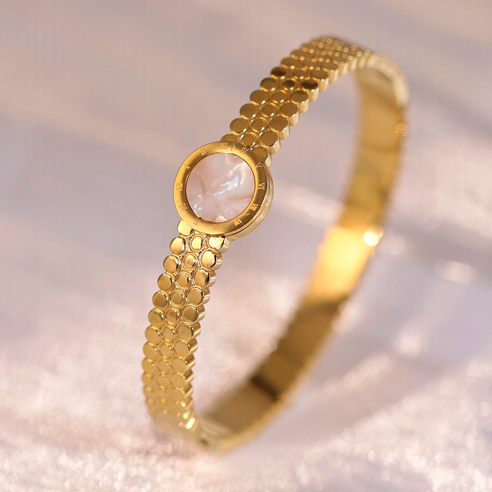 Elegant Opal Titanium Steel Bracelet