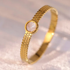 Elegant Opal Titanium Steel Bracelet