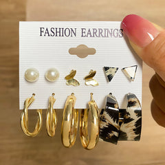 6-Pair Fashion Earrings Set