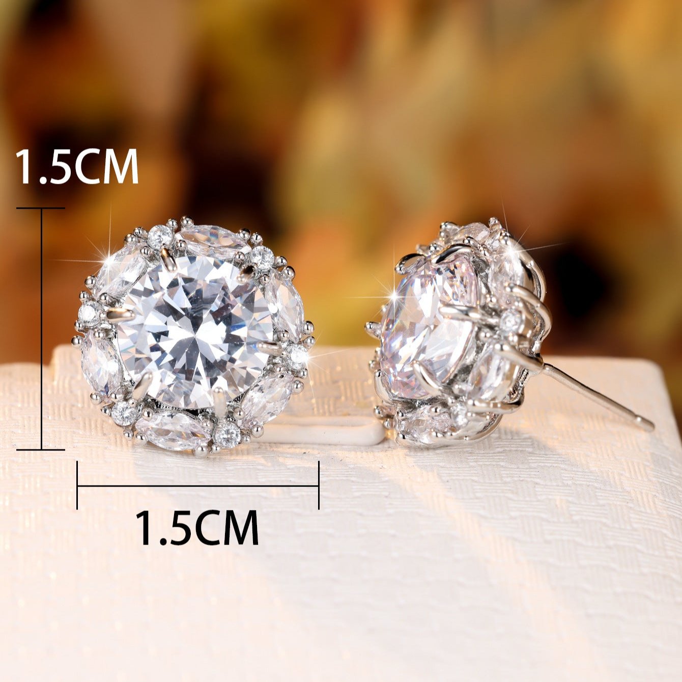 New Style Inlaid Zircon Round Earrings