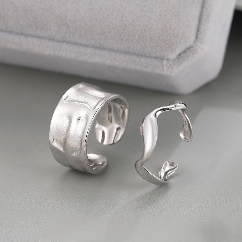 SRNG-27 - Irregular Stainless Steel Ring - Adjustable