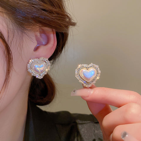 Peach Heart Earrings