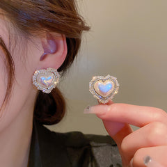 Peach Heart Earrings