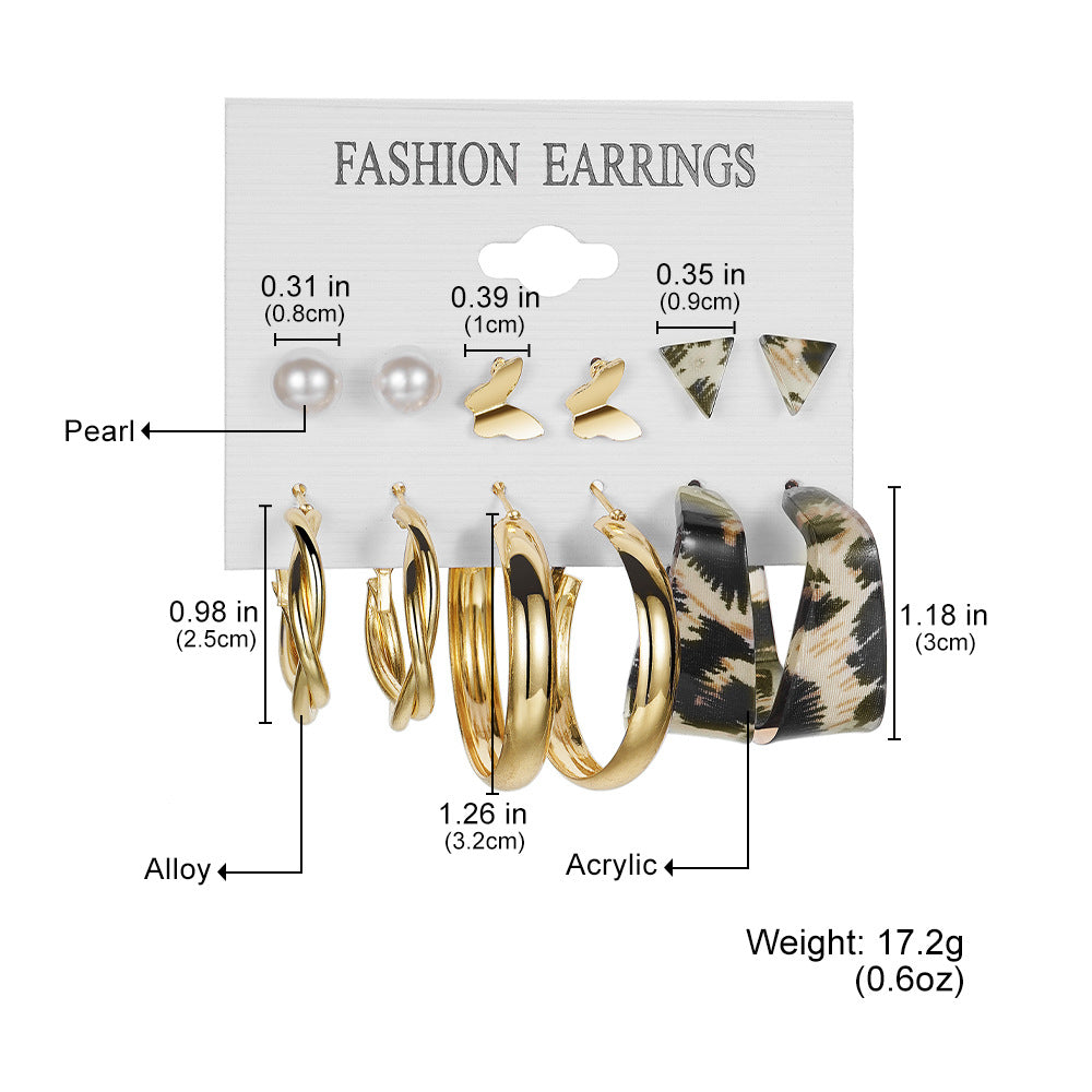 6-Pair Fashion Earrings Set