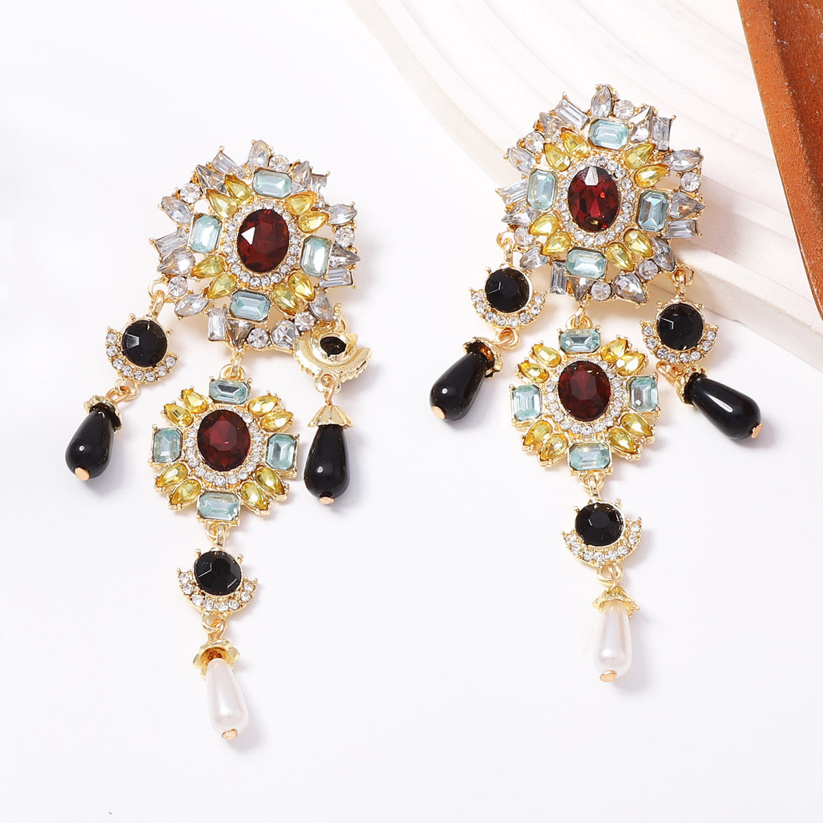 ER355 - Regal Multi-Gemstone Chandelier Earrings