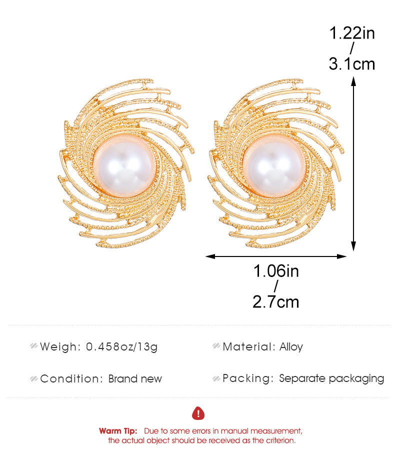 New Pearl Spiral Earrings
