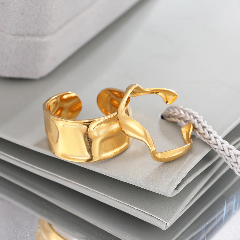 SRNG-27 - Irregular Stainless Steel Ring - Adjustable