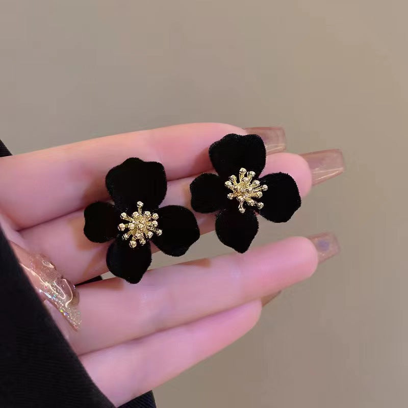 Velvet flower earrings