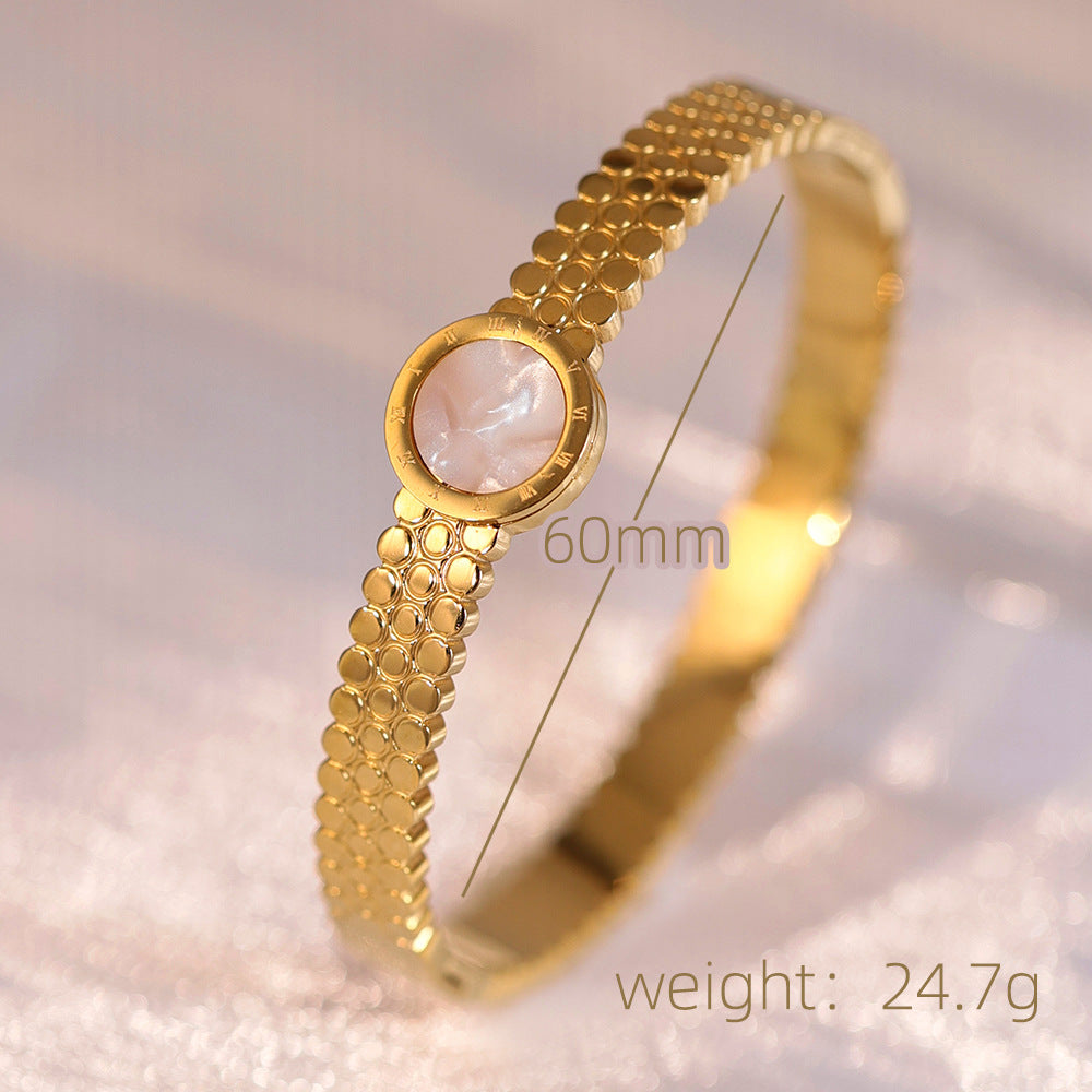 SBRAL39 - Elegant Opal Titanium Steel Bracelet