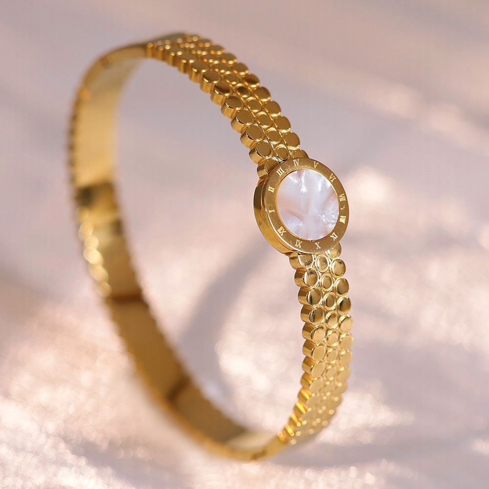 SBRAL39 - Elegant Opal Titanium Steel Bracelet