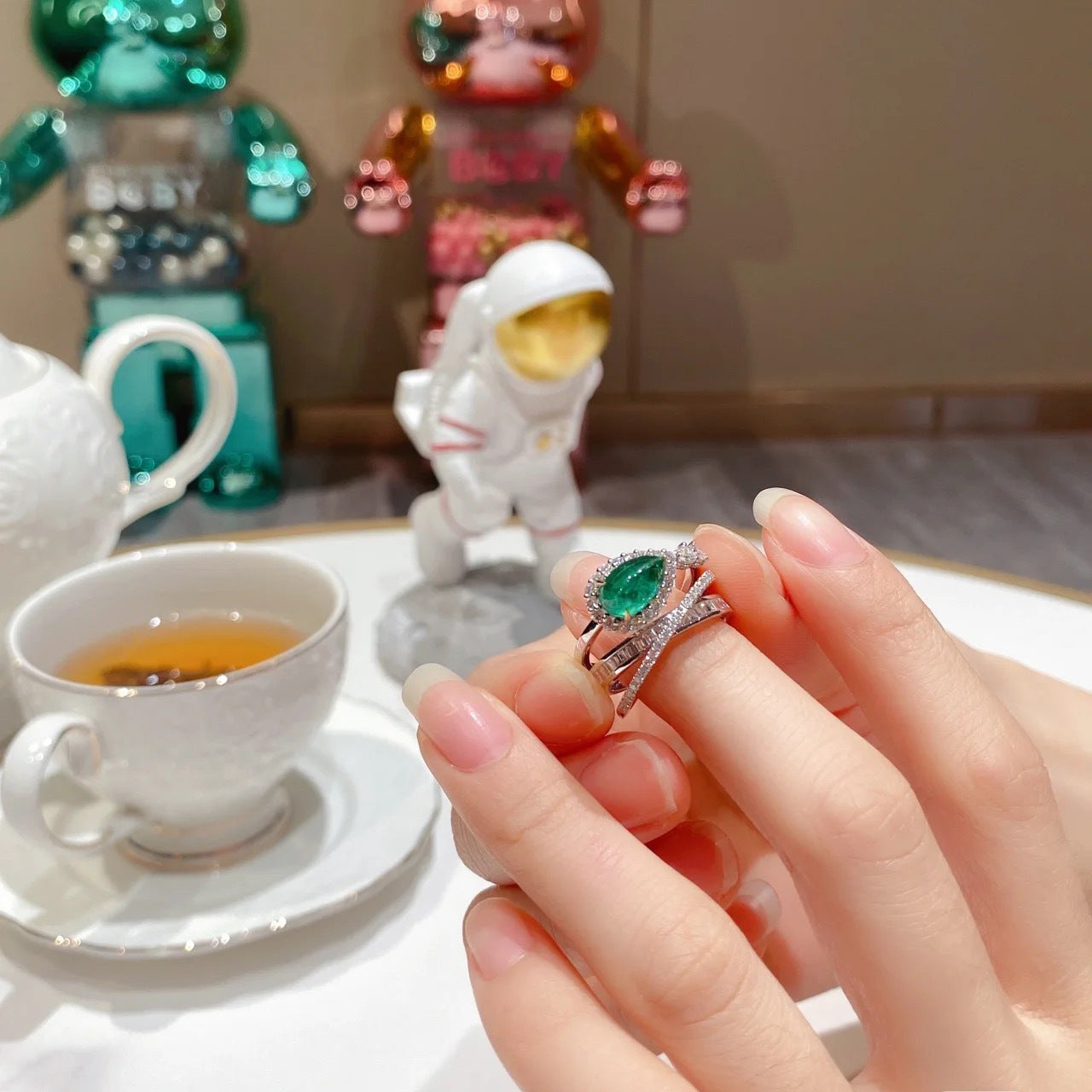 ZRNG 103 - High-End Emerald Ring - Adjustable