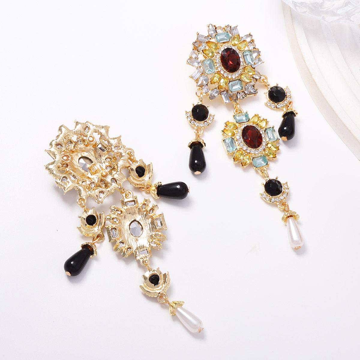 ER355 - Regal Multi-Gemstone Chandelier Earrings