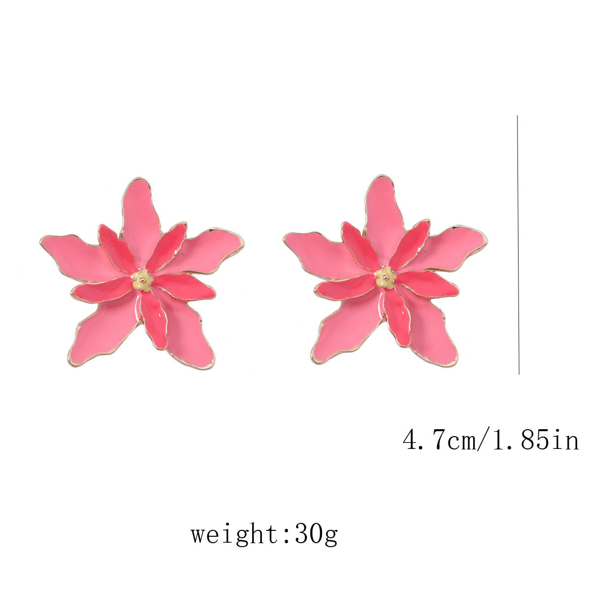Oil Drip Double-Layer Flower Earrings