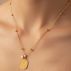 SNKL02 - Oval Rose Stainless Steel Necklace