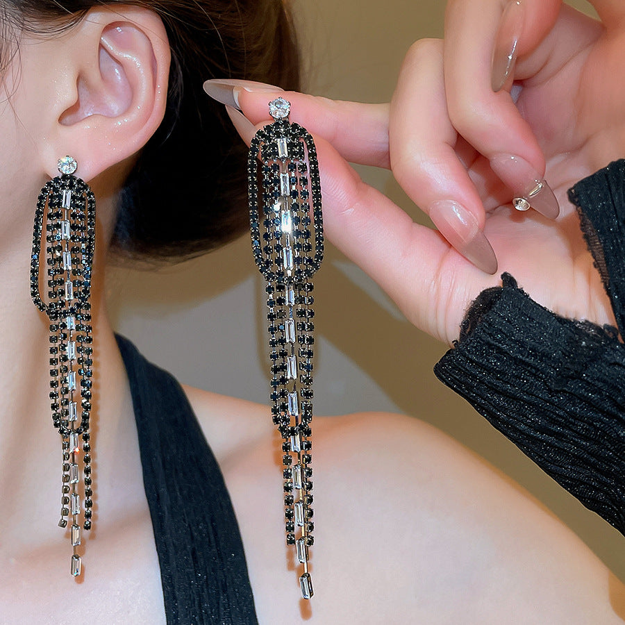 Oval Tassel Earrings