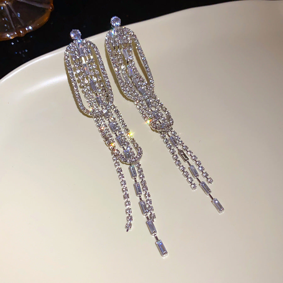 Oval Tassel Earrings